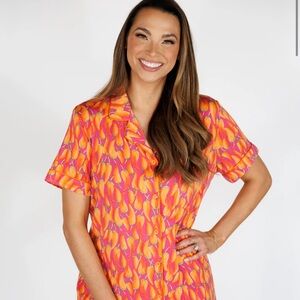 In My Sundays Pepper Dreams Short Sleeve/Shorts Pajama Set. LIKE NEW, SIZE LARGE